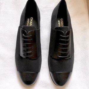 Chanel Lace Up Loafers